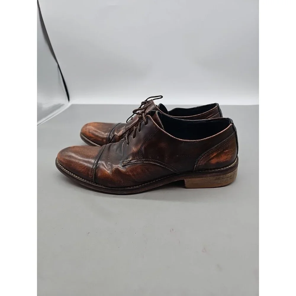 Johnston & Murphy Vintage Cap Toe Derby Handmade Italian Calf Skin‎ Leather 10M